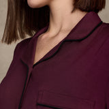 pure parima soft knit long sleeve pajama set#color_cherry