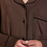 pure parima soft knit long sleeve pajama set#color_mocha