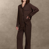pure parima soft knit long sleeve pajama set#color_mocha