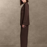 pure parima soft knit long sleeve pajama set#color_mocha
