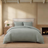 pure parima egyptian cotton european linen duvet cover set sage