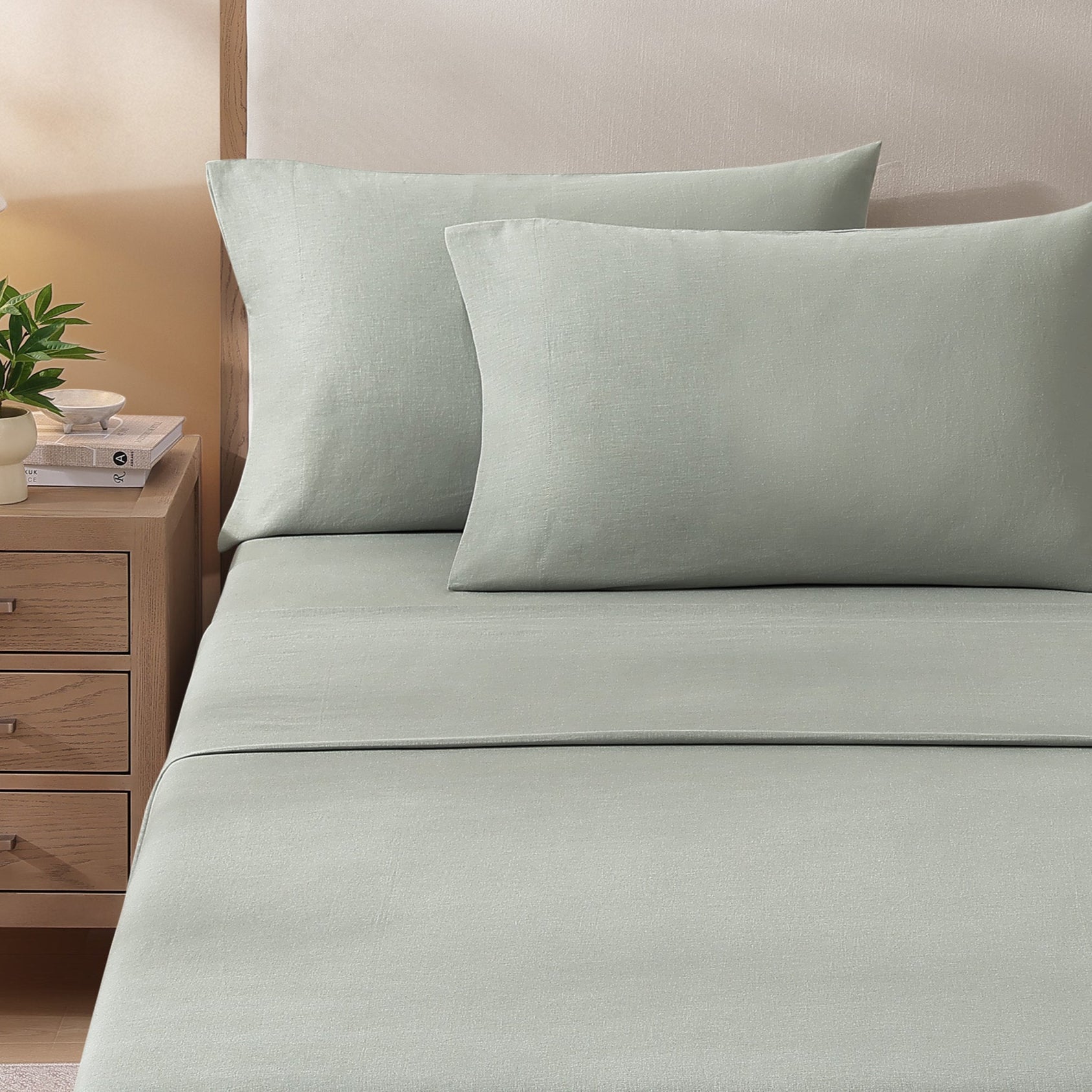 pure parima egyptian cotton european linen sheet set sage