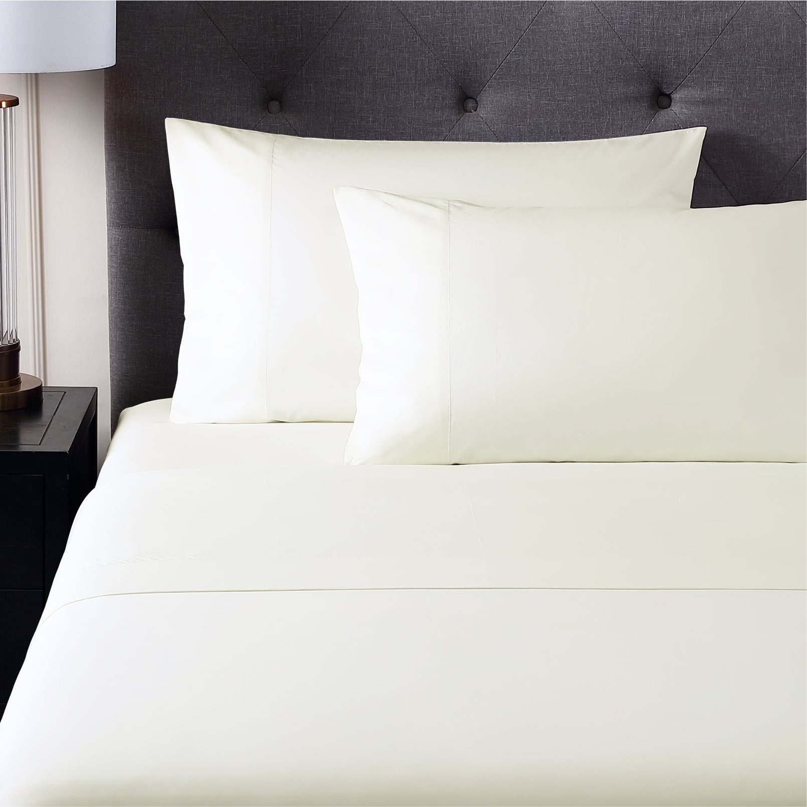 Pure Parima Egyptian Cotton Sheets Ultra Percale Sheet Set#color_bone