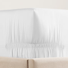 pure parima egyptian cotton adjustable silken sateen fitted sheet pearl