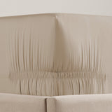 pure parima egyptian cotton adjustable sateen fitted sheet tan