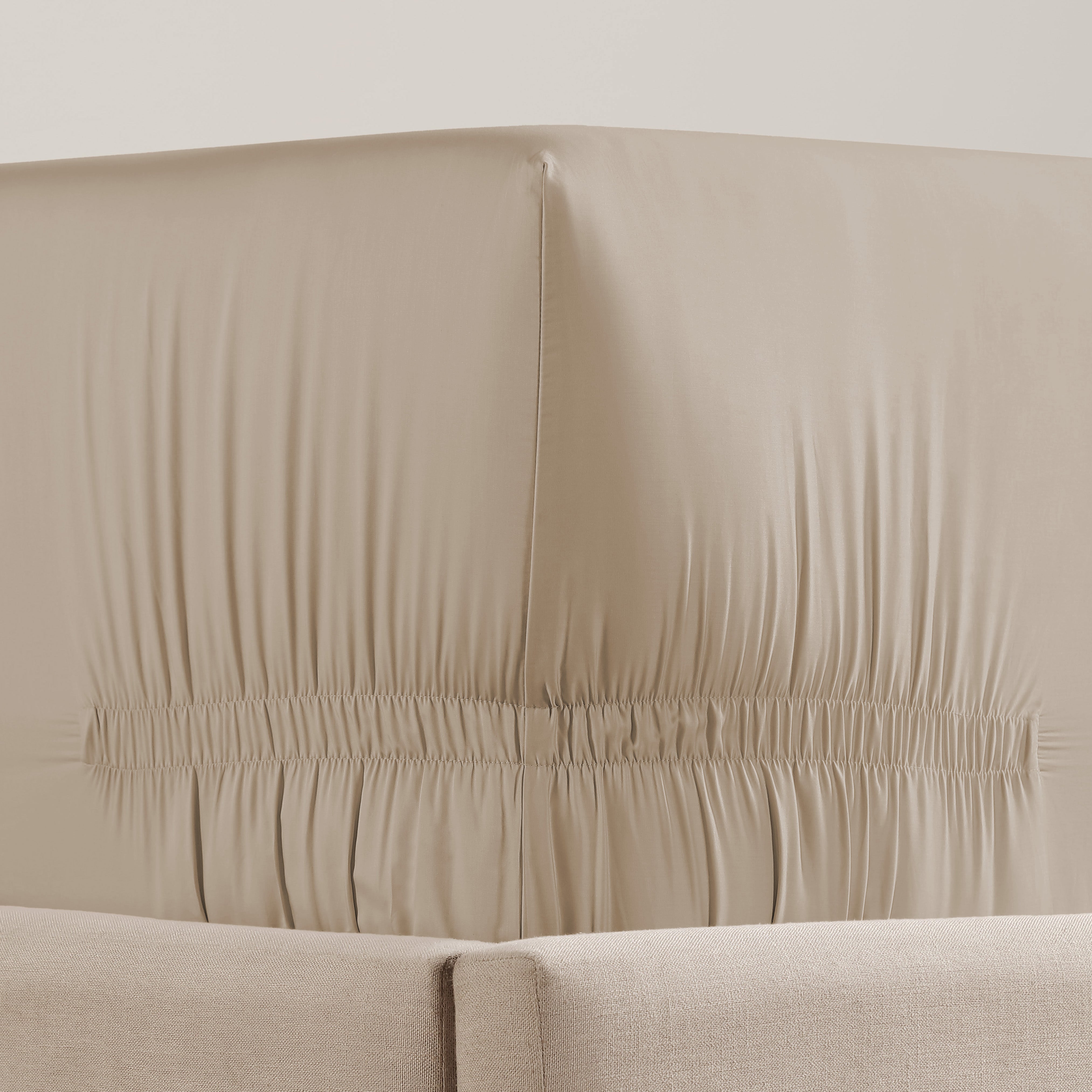 pure parima egyptian cotton adjustable sateen fitted sheet tan