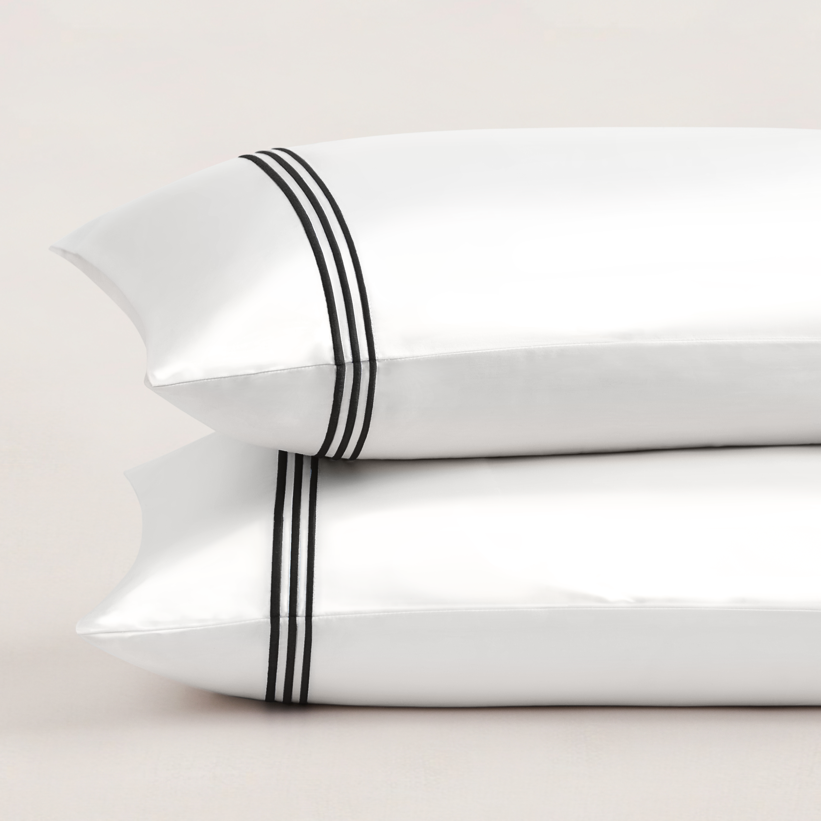 pure parima egyptian cotton pillowcase set triple luxe sateen black