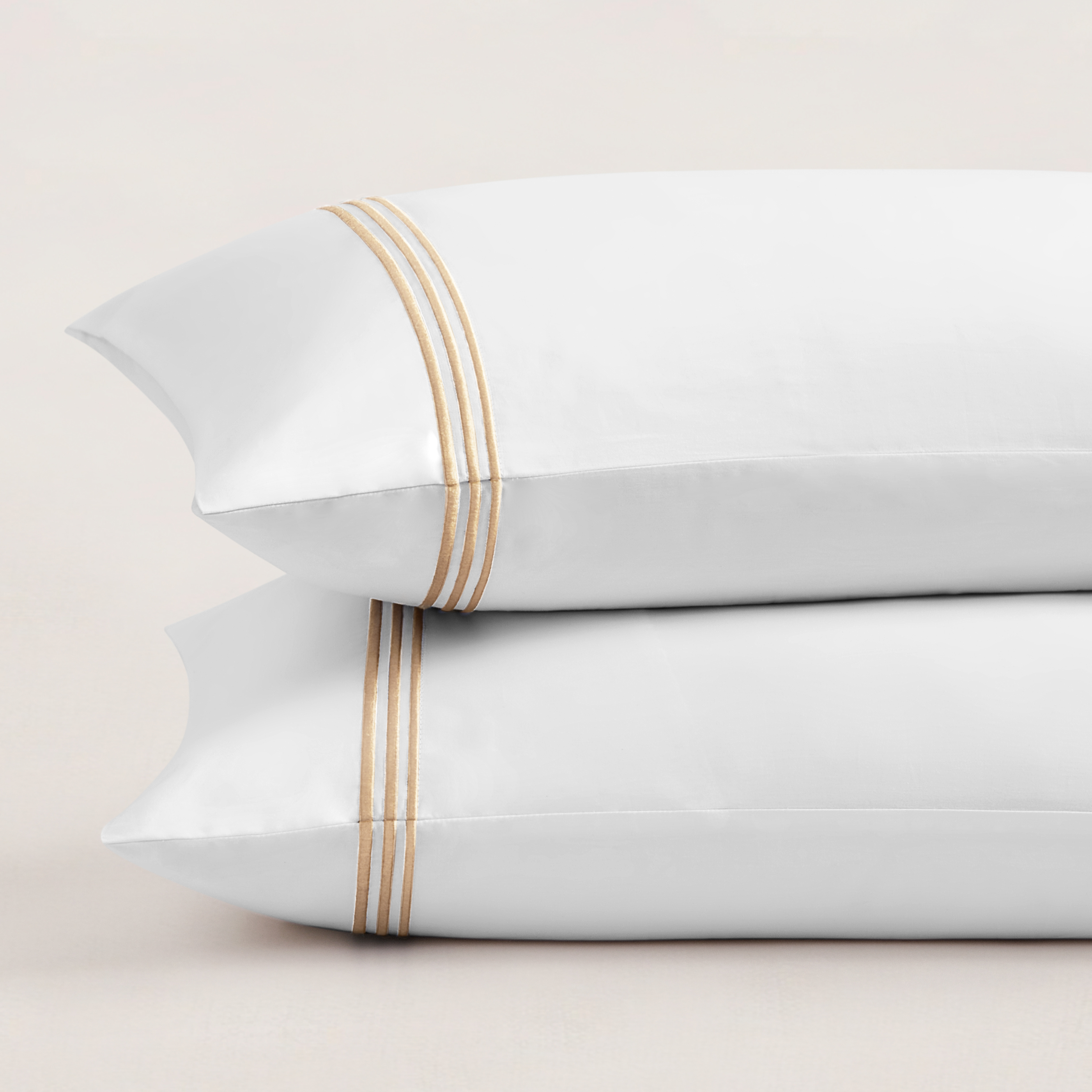 pure parima egyptian cotton triple luxe sateen pillowcase set gold