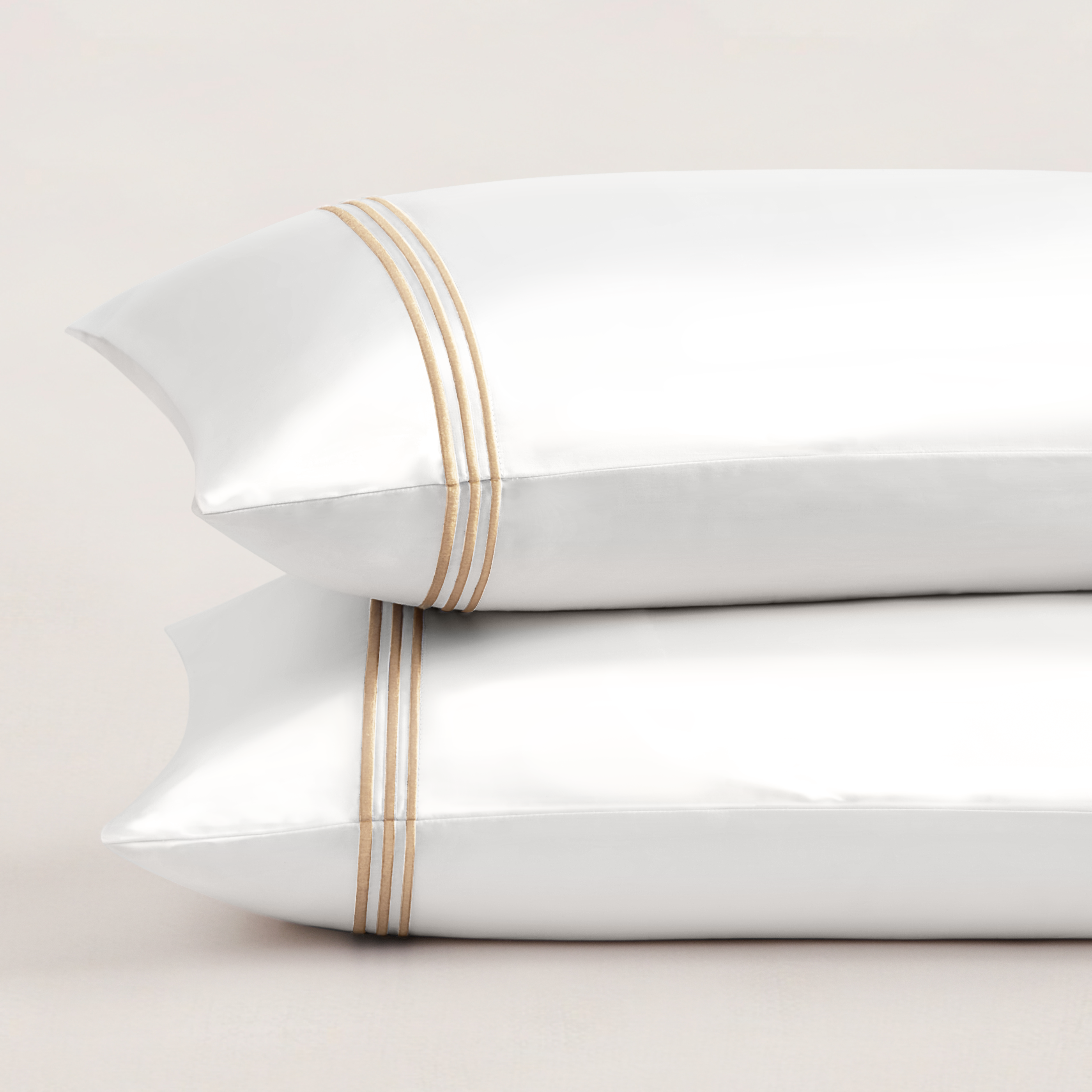 pure parima egyptian cotton pillowcase set triple luxe sateen gold