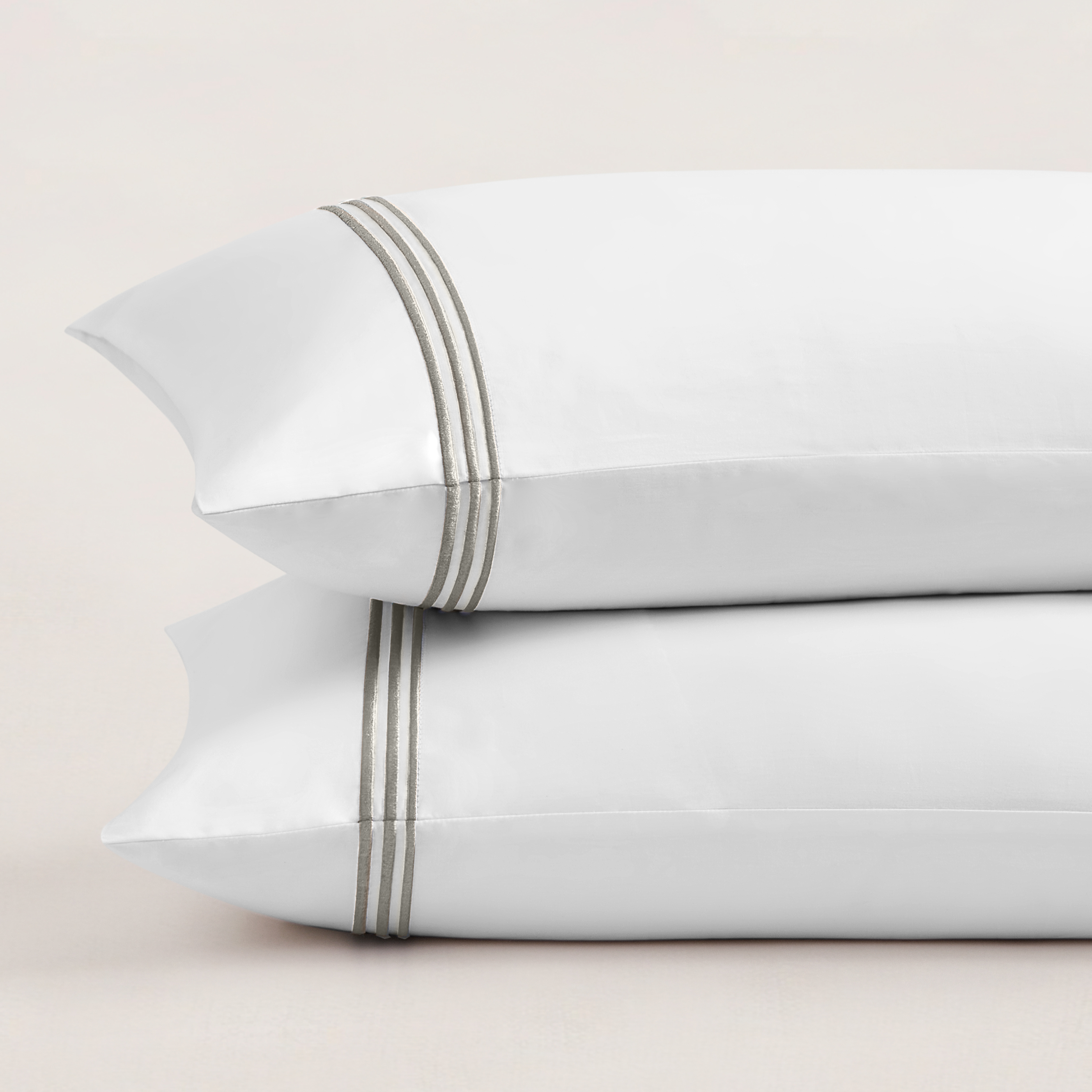 Pure Parima Egyptian Cotton Sheets Triple Luxe Sateen Pillowcase Set | Hotel Collection#color_nickel