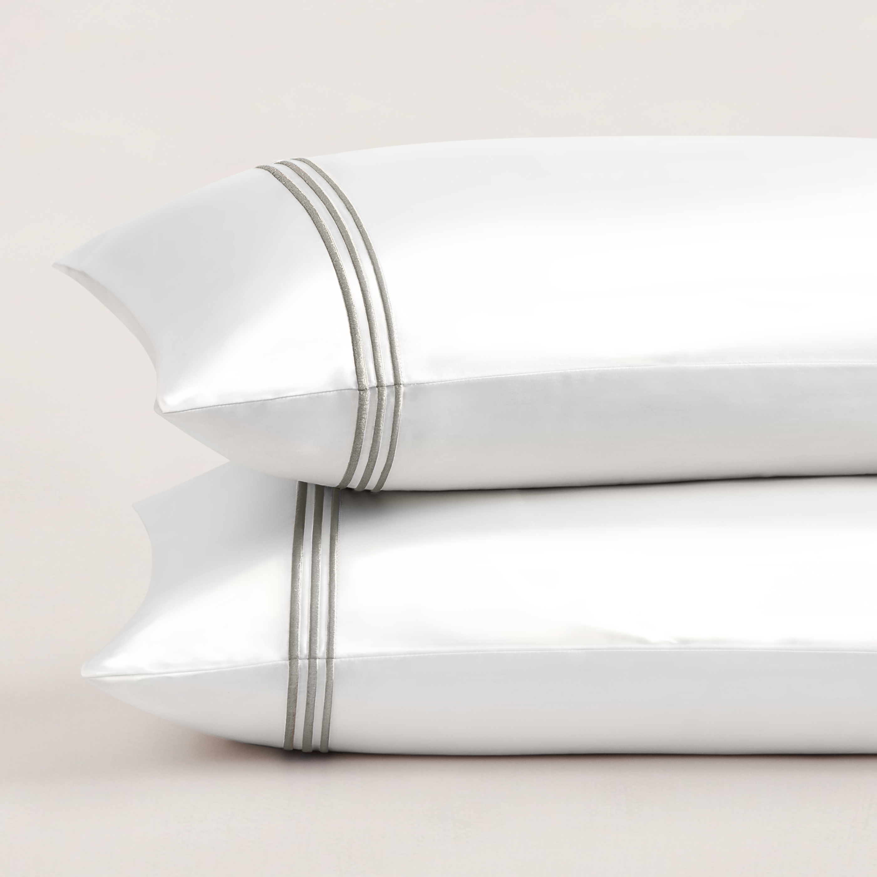 pure parima egyptian cotton pillowcase set triple luxe sateen nickel