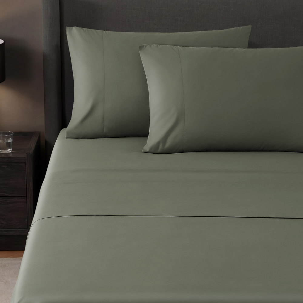 pure parima egyptian cotton ultra percale sheets olive