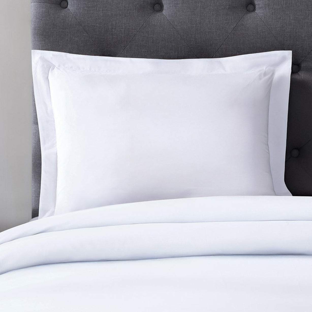 pure parima egyptian cotton ultra percale sham white
