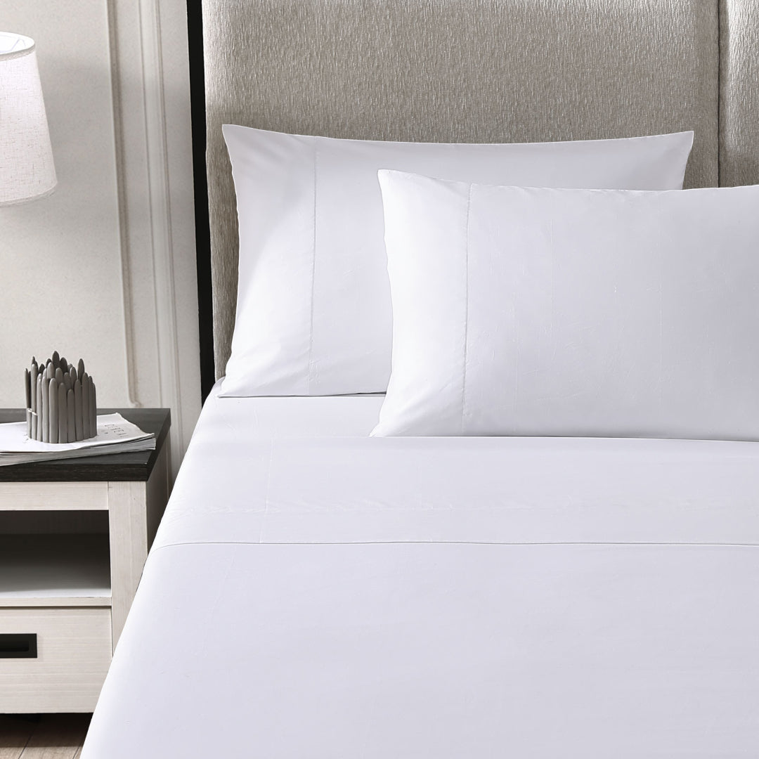 Pure Parima Egyptian Cotton Sheets Ultra Sateen Sheet Set#color_white