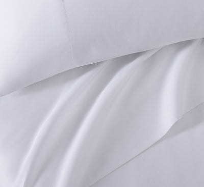 Pure Parima Egyptian Cotton Sheets Ultra Sateen Sheet Set | Hotel Collection | 100% Giza Egyptian Cotton#color_white
