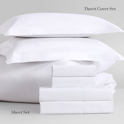 Pure Parima Egyptian Cotton Sheets Ultra Sateen Sheet Set | Hotel Collection | 100% Giza Egyptian Cotton#color_white
