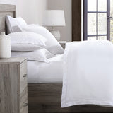 Pure Parima Egyptian Cotton Sheets Yalda Duvet Cover Set | 100% Giza Egyptian Cotton#color_white