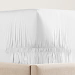 pure parima egyptian cotton adjustable sateen fitted sheet white
