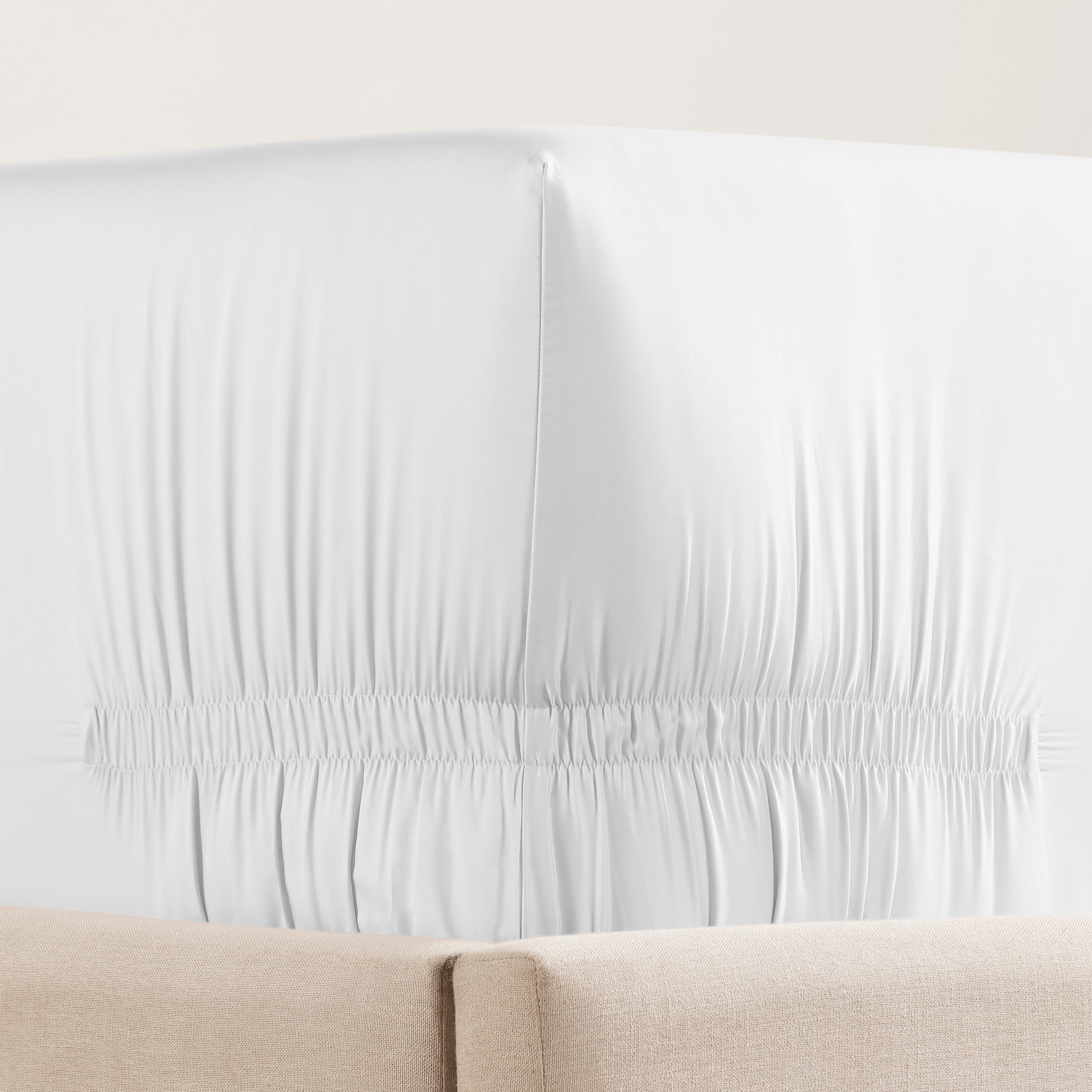 pure parima egyptian cotton adjustable sateen fitted sheet white