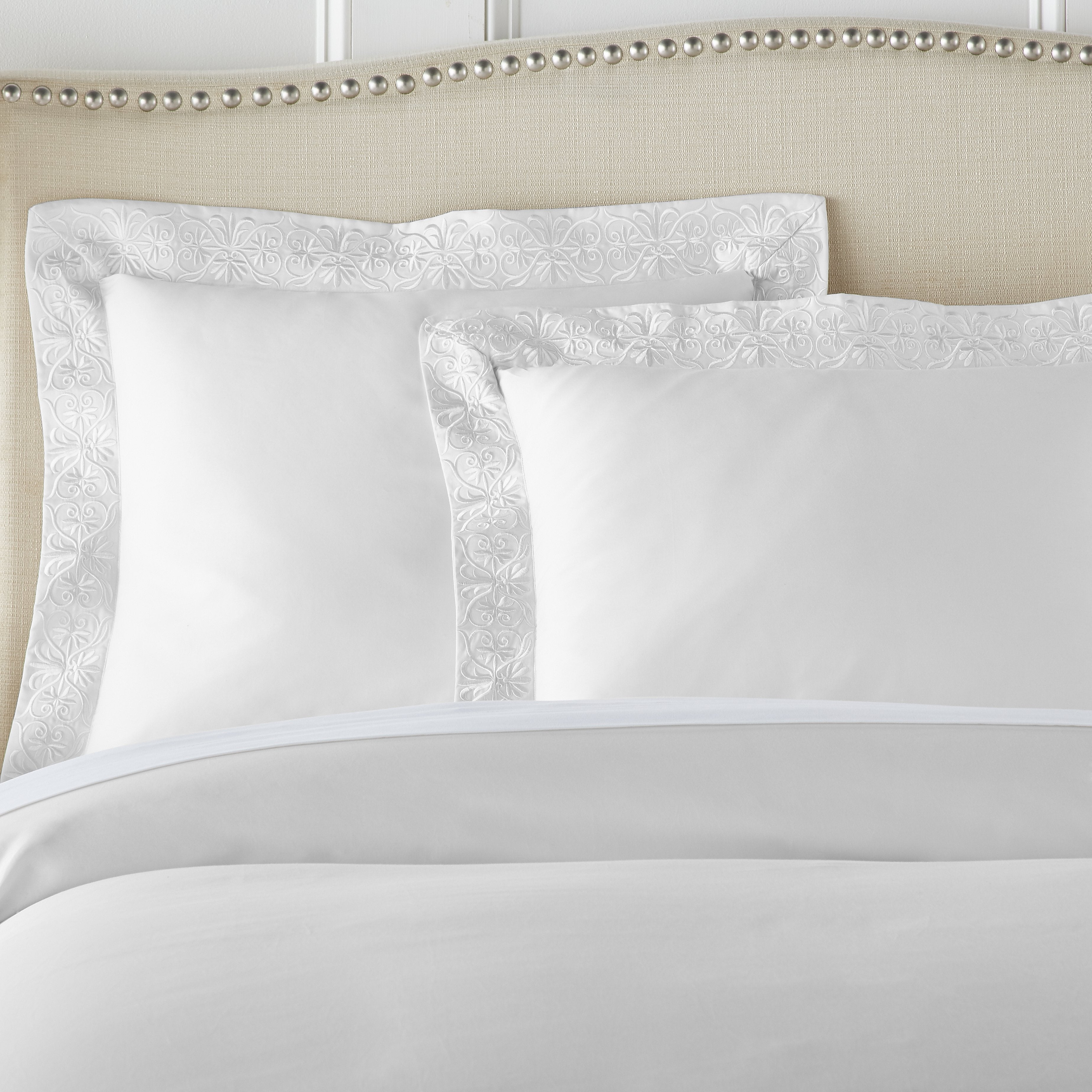 Pure Parima Egyptian Cotton Sheets Ariane Duvet Cover Set | 100% Giza Egyptian Cotton#color_white