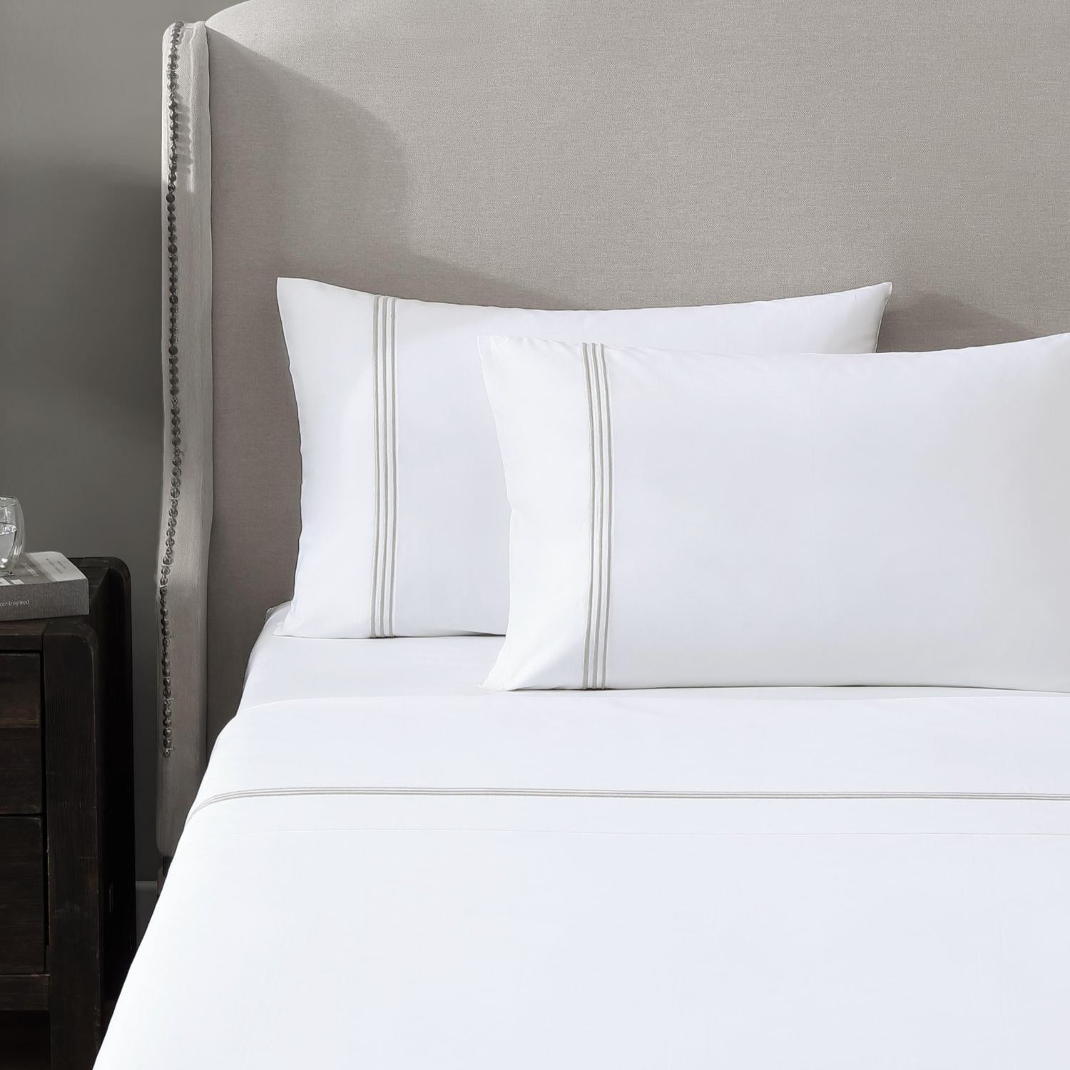 Pure Parima Egyptian Cotton Sheets Triple Luxe Sateen Sheet Set#color_nickel