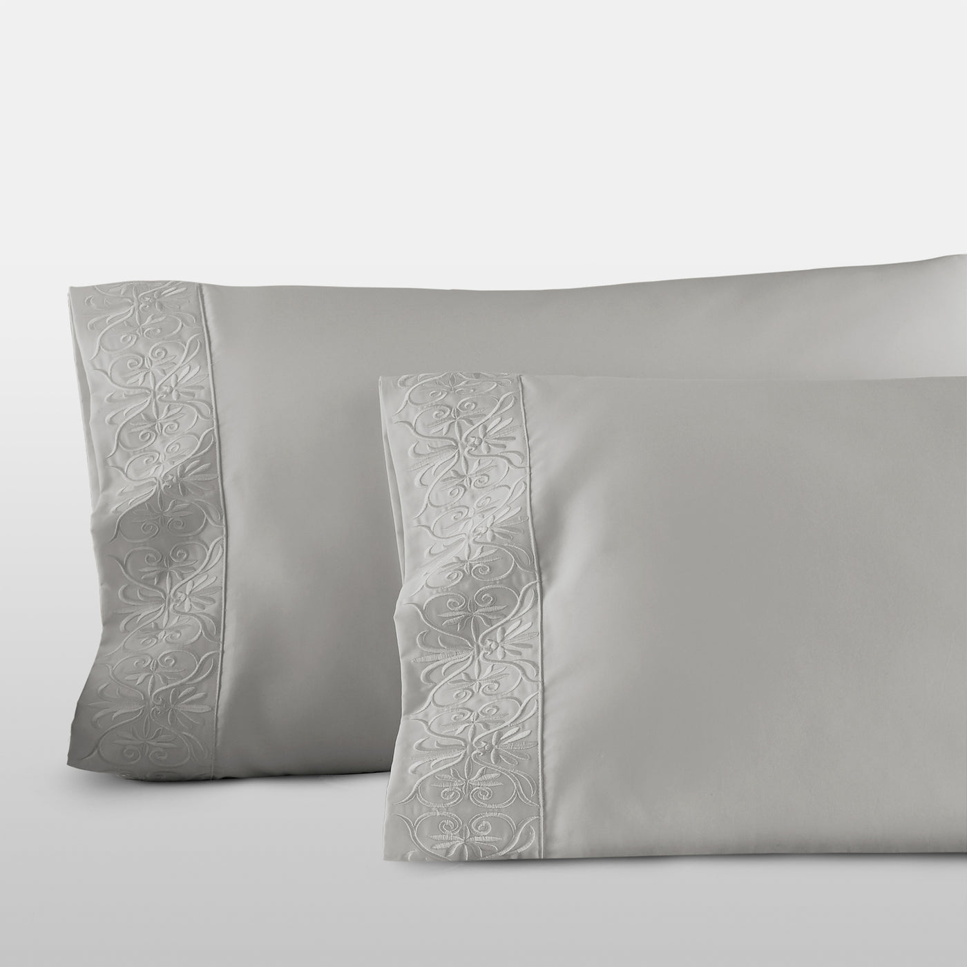 Pure Parima Egyptian Cotton Sheets Ariane Pillowcase Set#color_grey