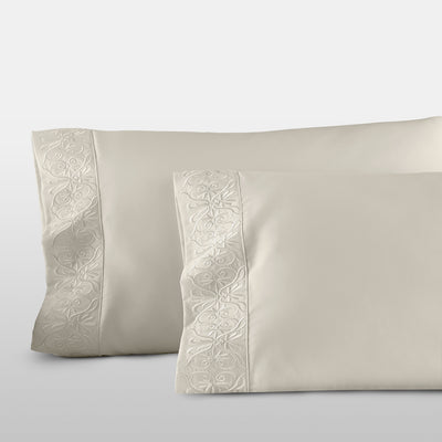 Pure Parima Egyptian Cotton Sheets Ariane Pillowcase Set#color_linen