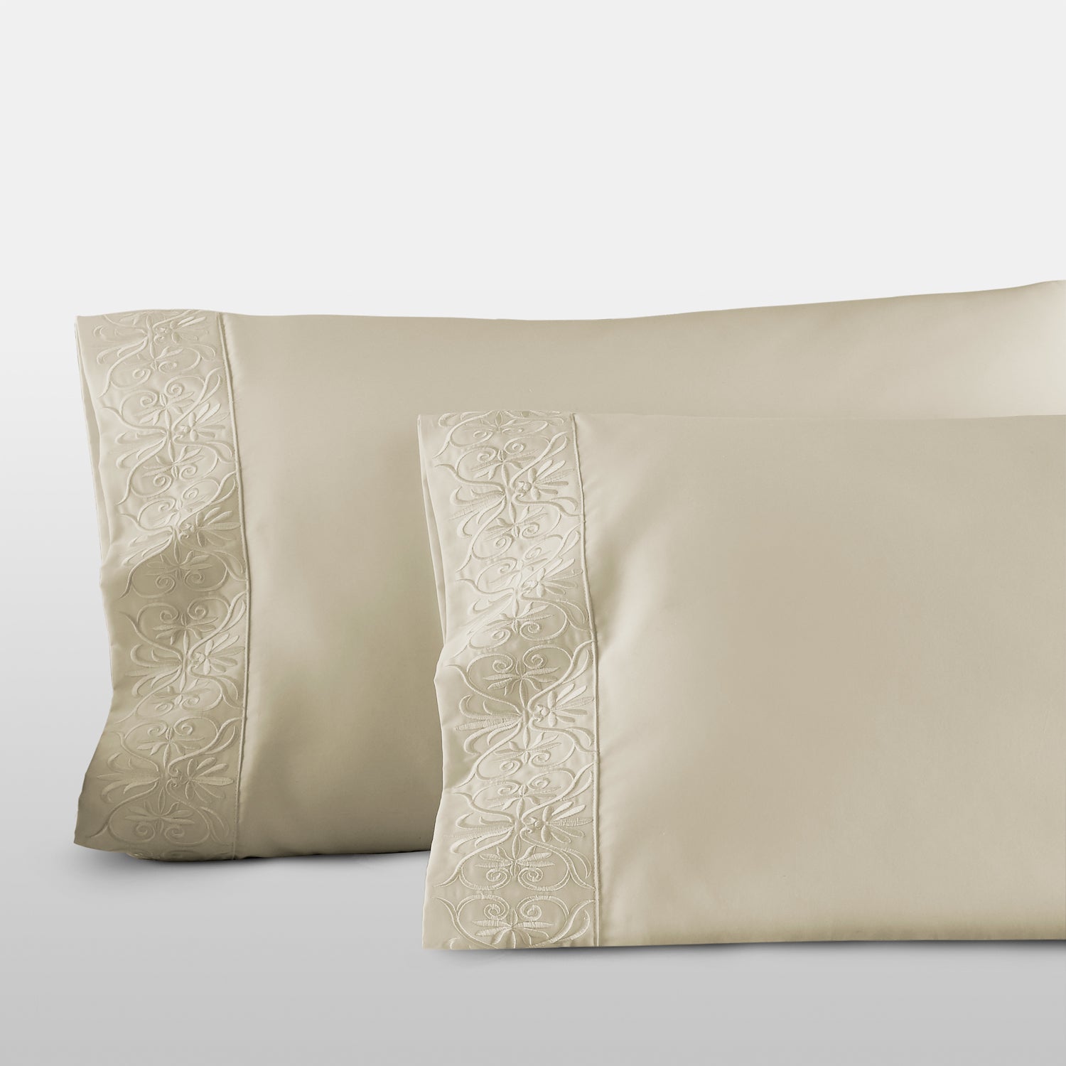 Pure Parima Egyptian Cotton Sheets Ariane Pillowcase Set#color_tan