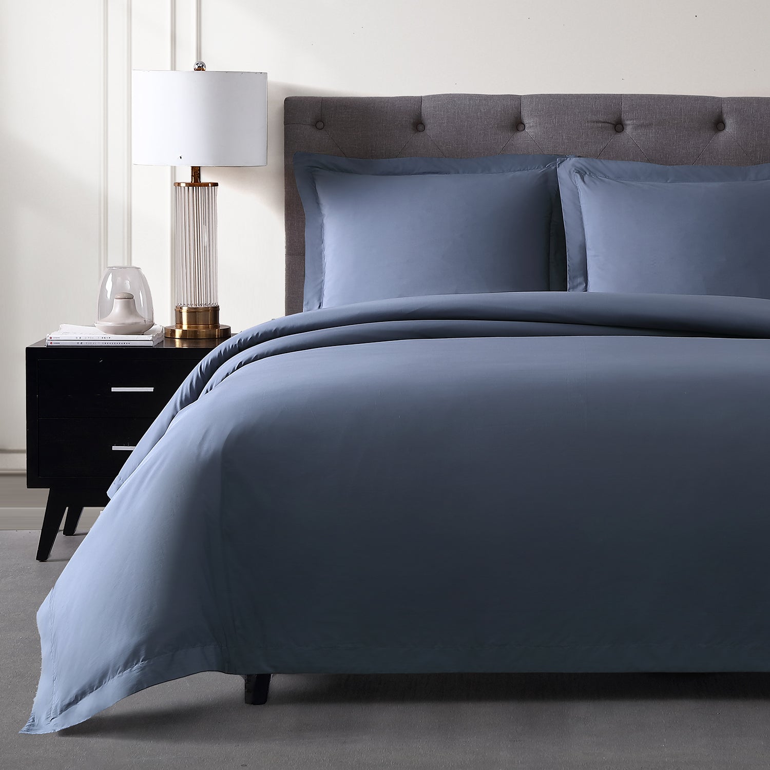 Pure Parima Egyptian Cotton Sheets Ultra Percale Duvet Cover Set#color_slate