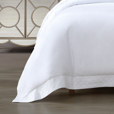Pure Parima Egyptian Cotton Sheets Hira Duvet Cover Set | 100% Giza Egyptian Cotton#color_white