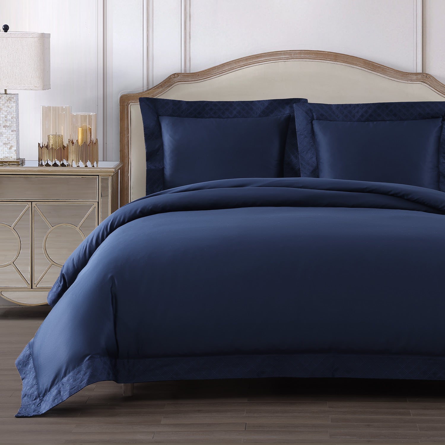 Pure Parima Egyptian Cotton Sheets Hira Duvet Cover Set | 100% Giza Egyptian Cotton#color_midnight