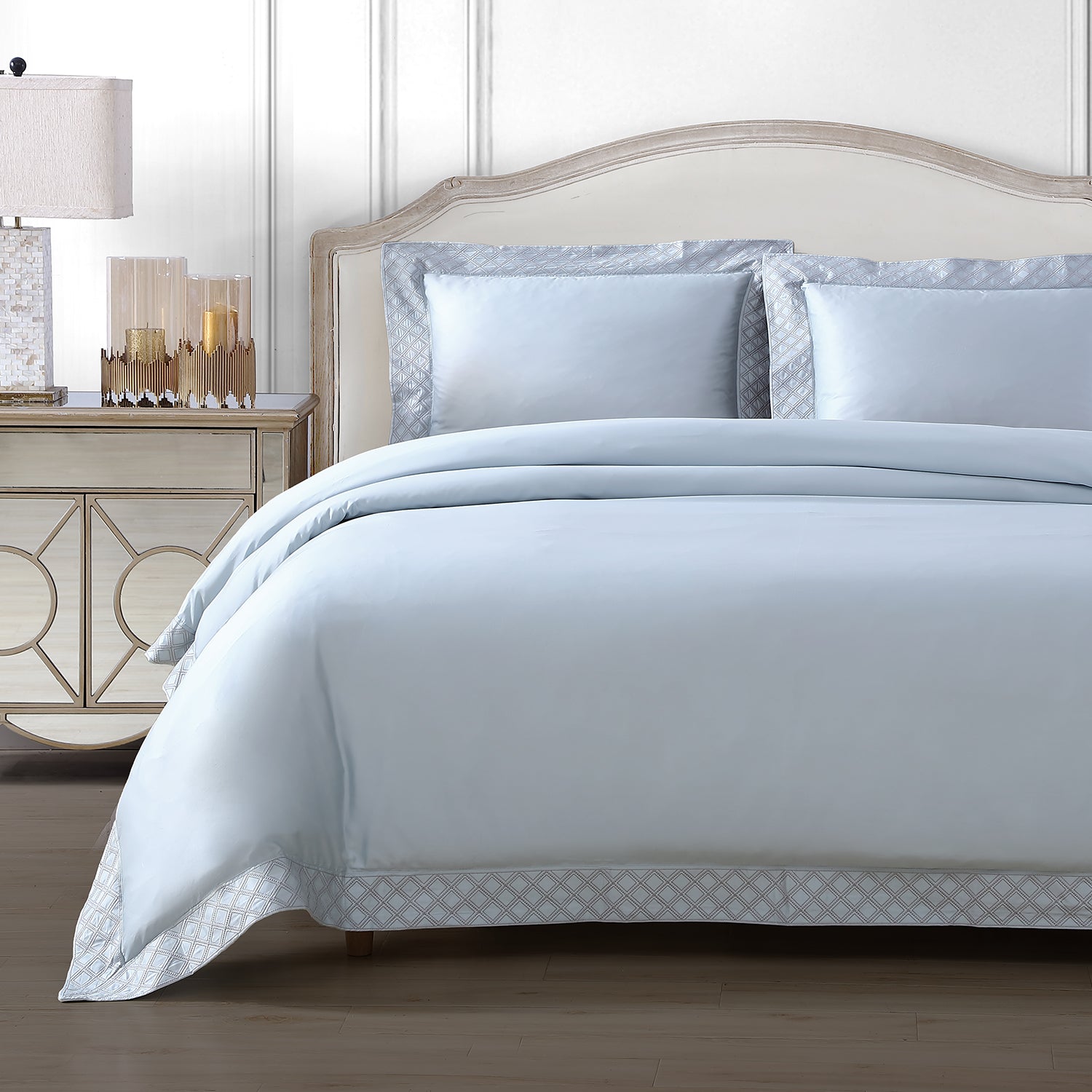Pure Parima Egyptian Cotton Sheets Hira Duvet Cover Set | 100% Giza Egyptian Cotton#color_spa