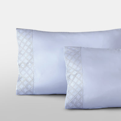 Pure Parima Egyptian Cotton Sheets Hira Pillowcase Set#color_icy-blue