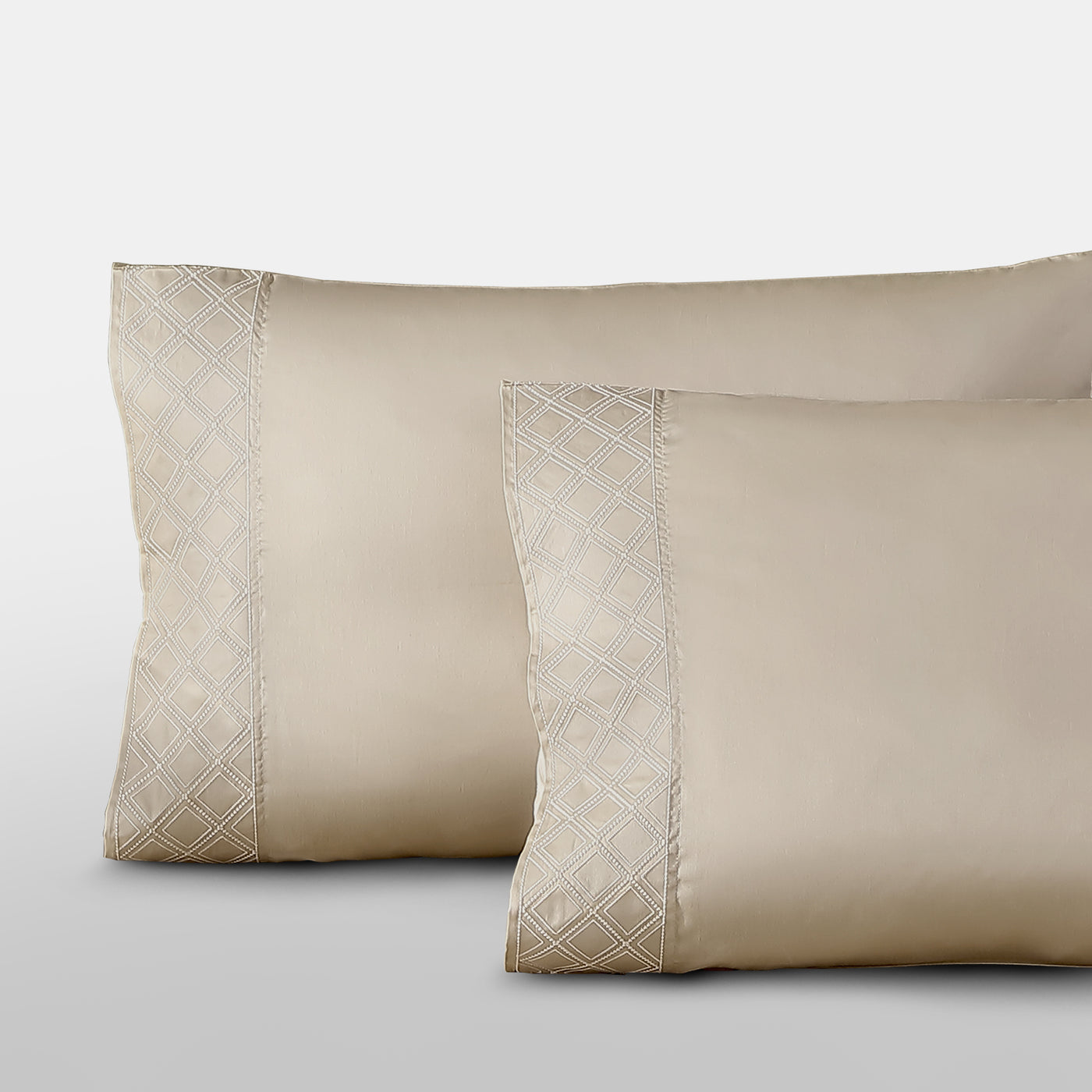 Pure Parima Egyptian Cotton Sheets Hira Pillowcase Set#color_tan