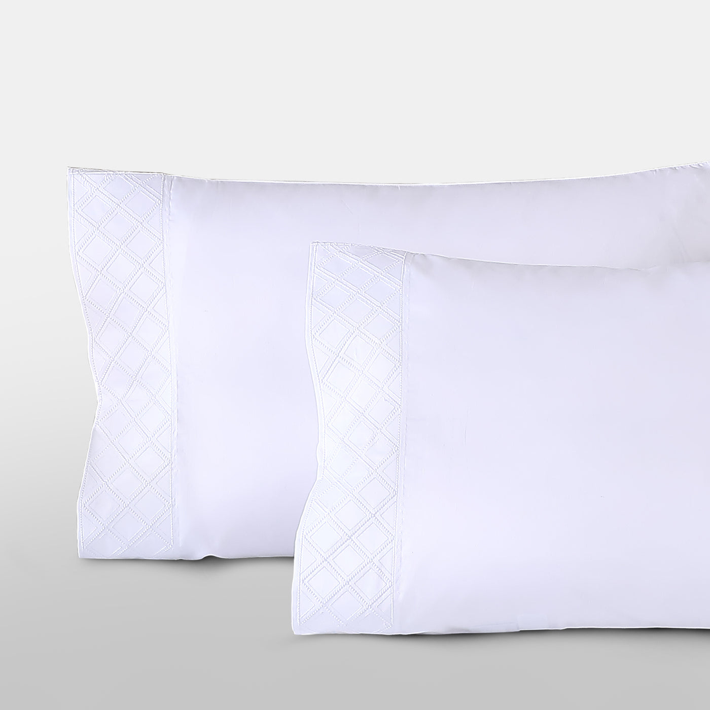 Pure Parima Egyptian Cotton Sheets Hira Pillowcase Set#color_white