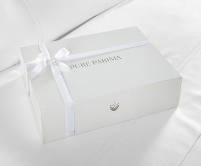 Pure Parima Egyptian Cotton Sheets Ultra Percale Sheet Set | Hotel Collection | 100% Giza Egyptian Cotton#color_white