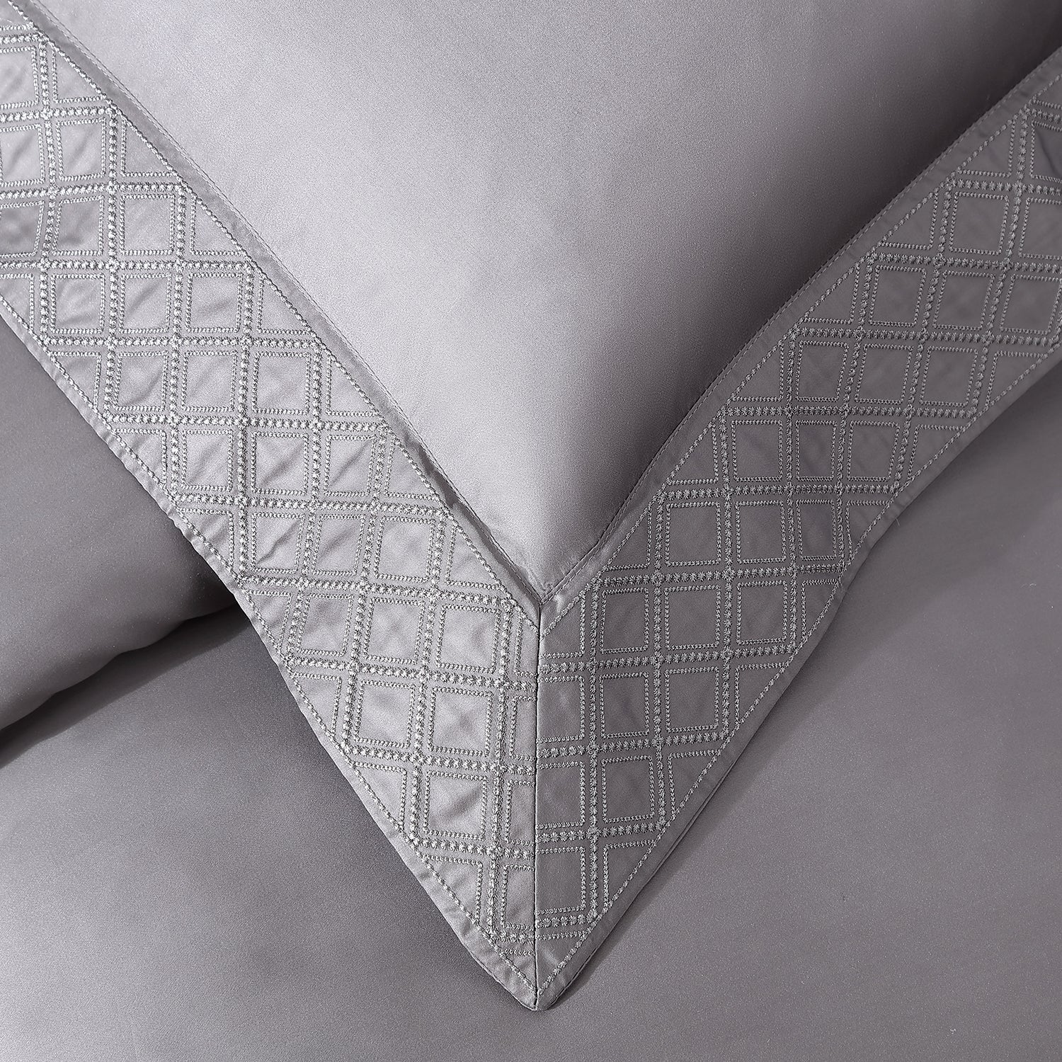 Pure Parima Egyptian Cotton Sheets Hira Duvet Cover Set | 100% Giza Egyptian Cotton#color_charcoal