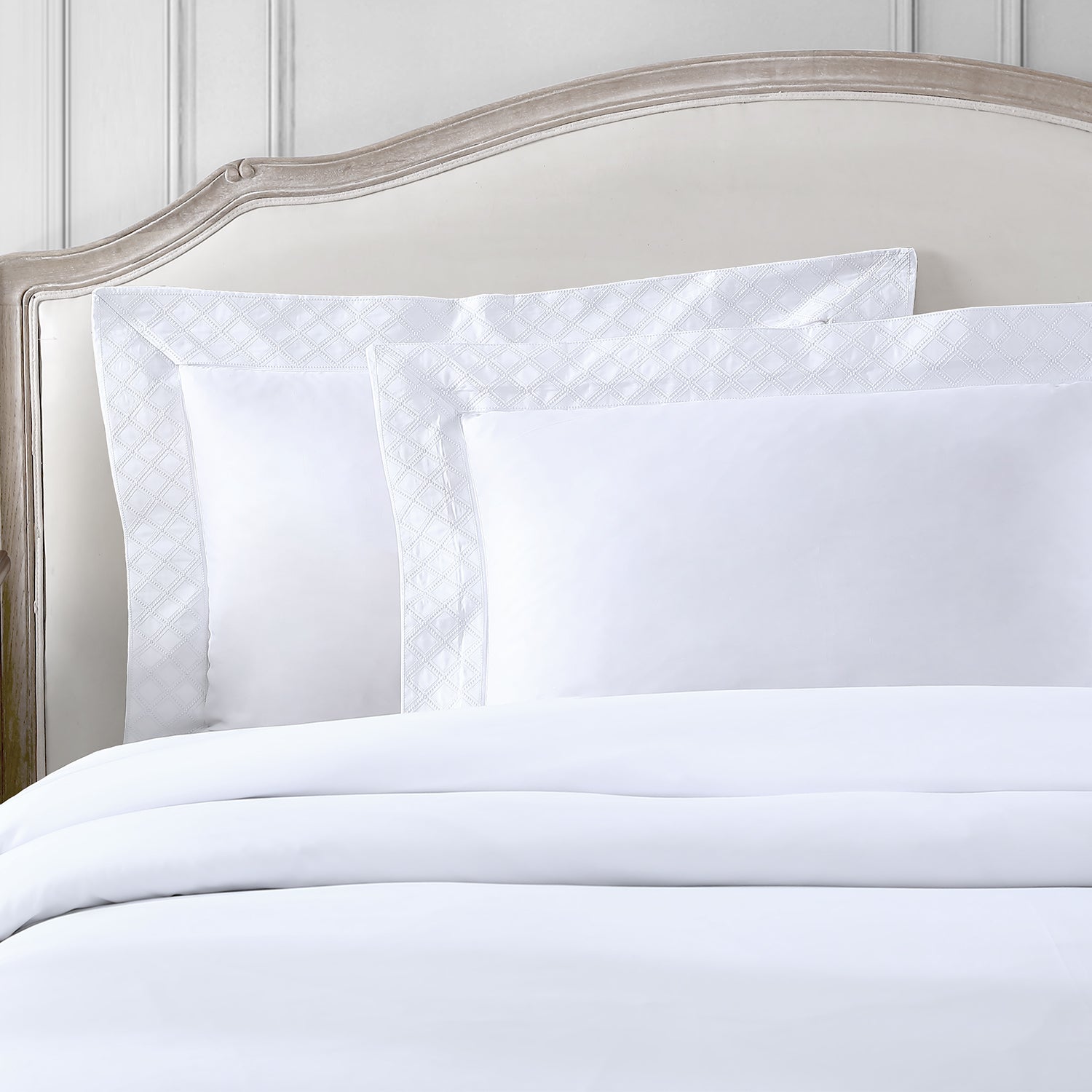Pure Parima Egyptian Cotton Sheets Hira Duvet Cover Set | 100% Giza Egyptian Cotton#color_white