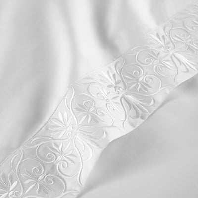 Pure Parima Egyptian Cotton Sheets Ariane Sheet Set | 100% Giza Egyptian Cotton#color_white