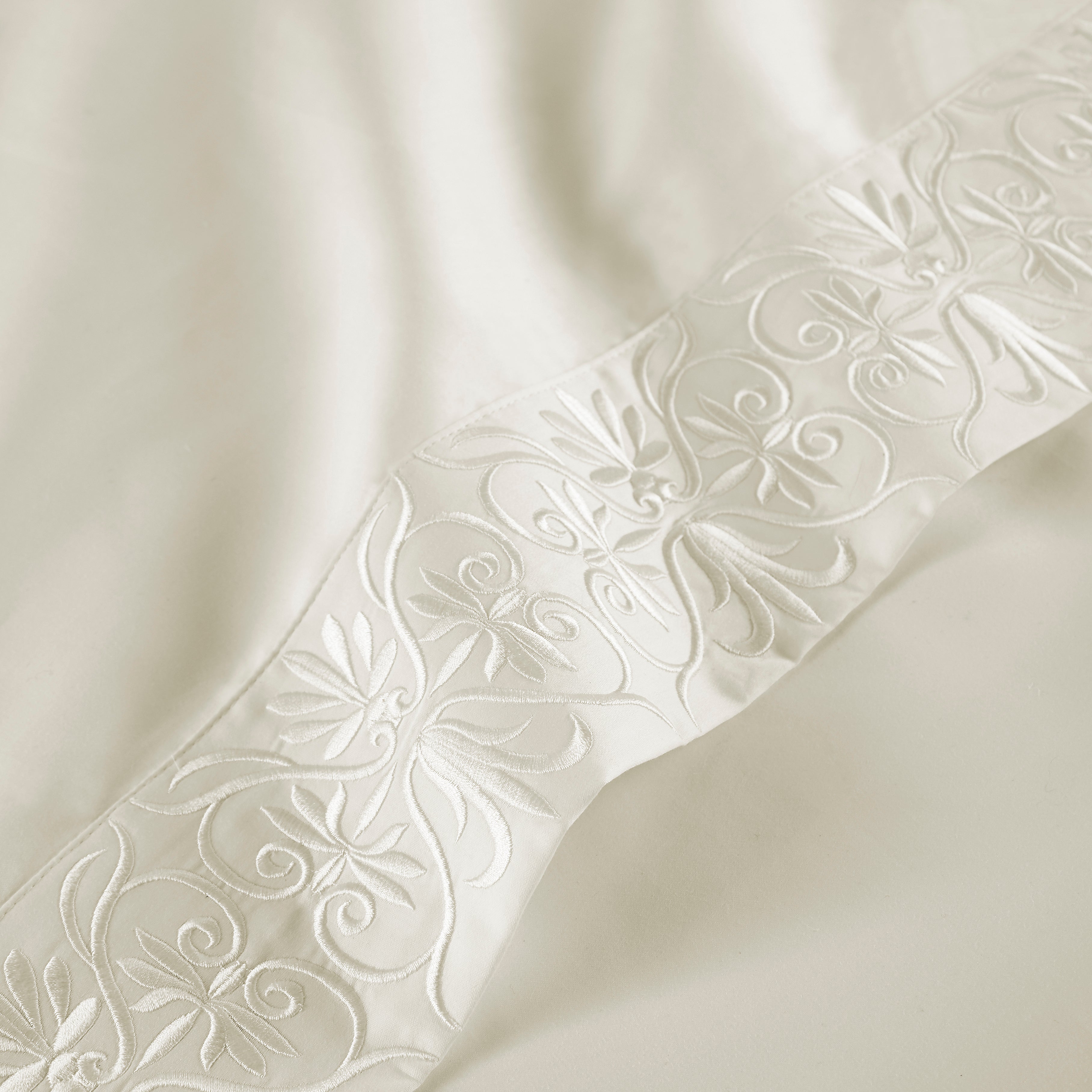 Pure Parima Egyptian Cotton Sheets Ariane Sheet Set | 100% Giza Egyptian Cotton#color_ivory