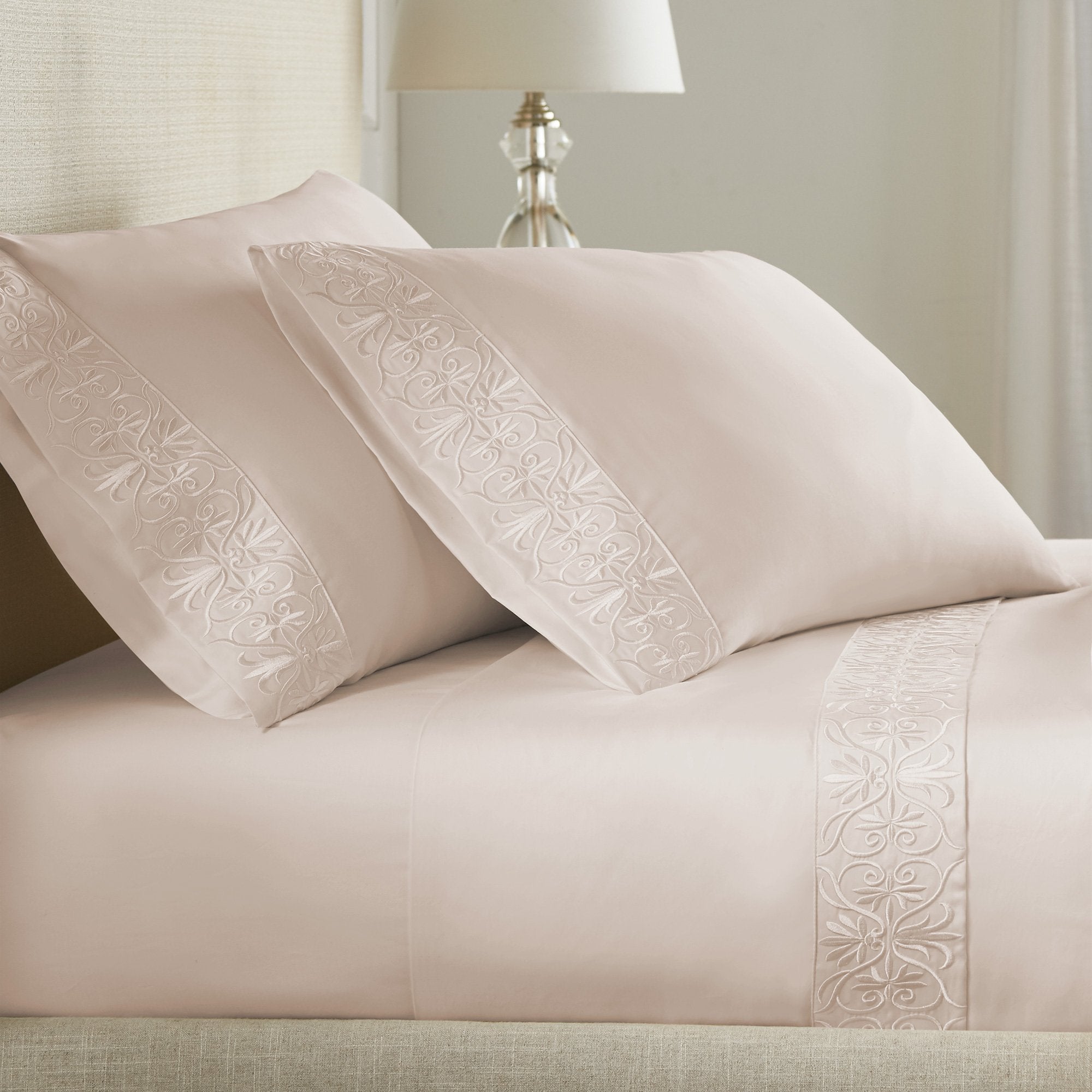 Pure Parima Egyptian Cotton Sheets Ariane Sheet Set | 100% Giza Egyptian Cotton#color_soft-peach