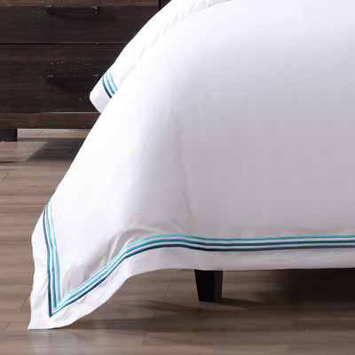 Pure Parima Egyptian Cotton Sheets Triple Luxe Sateen Duvet Cover Set | Hotel Collection | 100% Giza Egyptian Cotton#color_teal