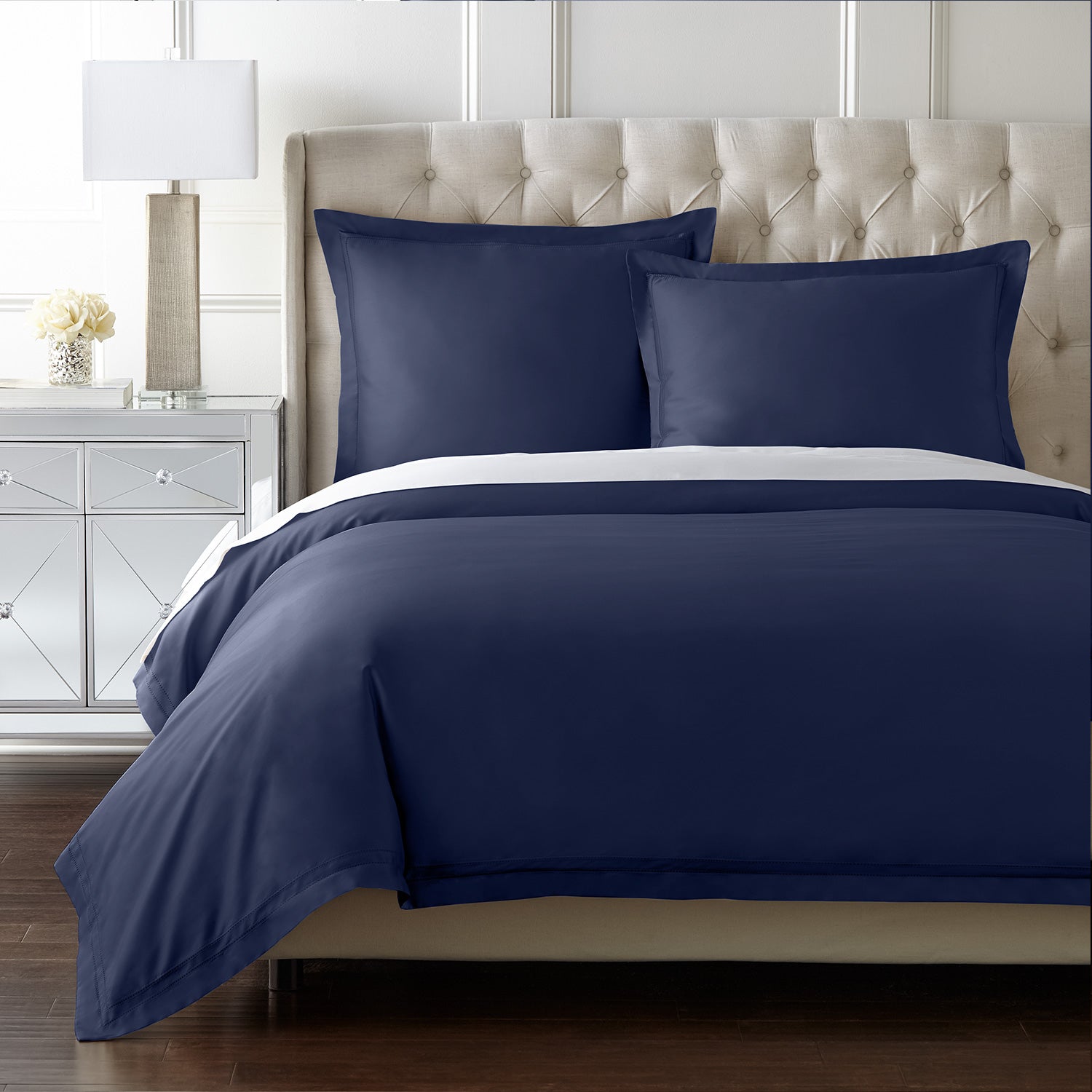 Pure Parima Egyptian Cotton Sheets Yalda Duvet Cover Set | 100% Giza Egyptian Cotton#color_midnight
