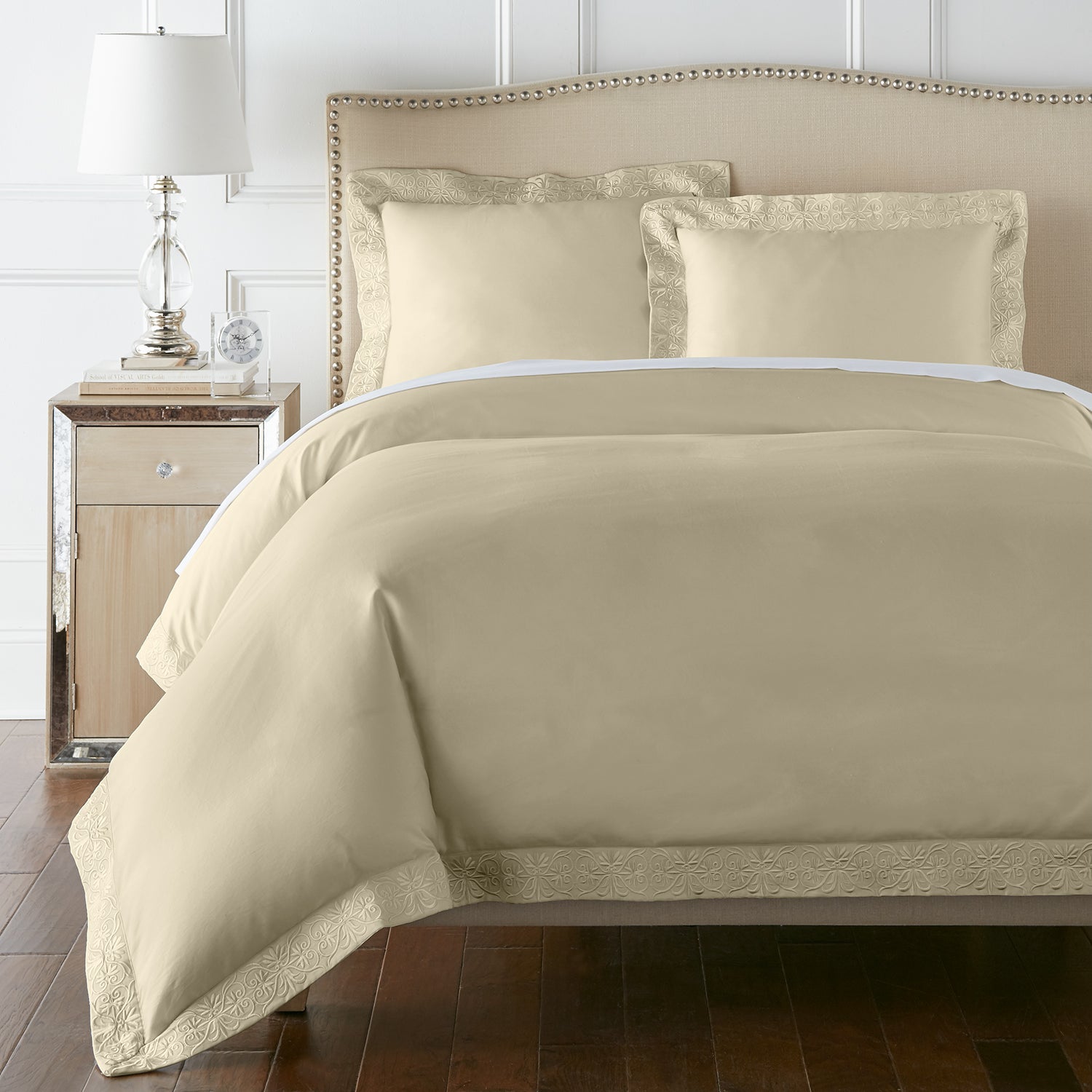 Pure Parima Egyptian Cotton Sheets Ariane Duvet Cover Set | 100% Giza Egyptian Cotton#color_tan
