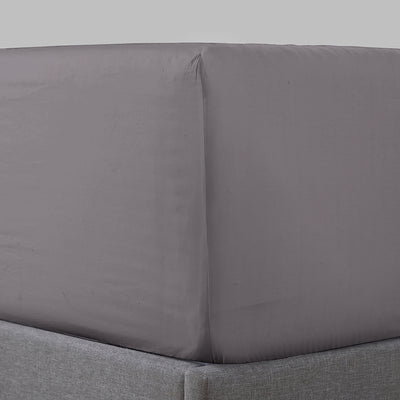 Pure Parima Egyptian Cotton Sheets Sateen Fitted Sheet#color_charcoal