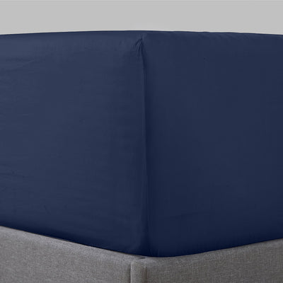 Pure Parima Egyptian Cotton Sheets Sateen Fitted Sheet#color_midnight