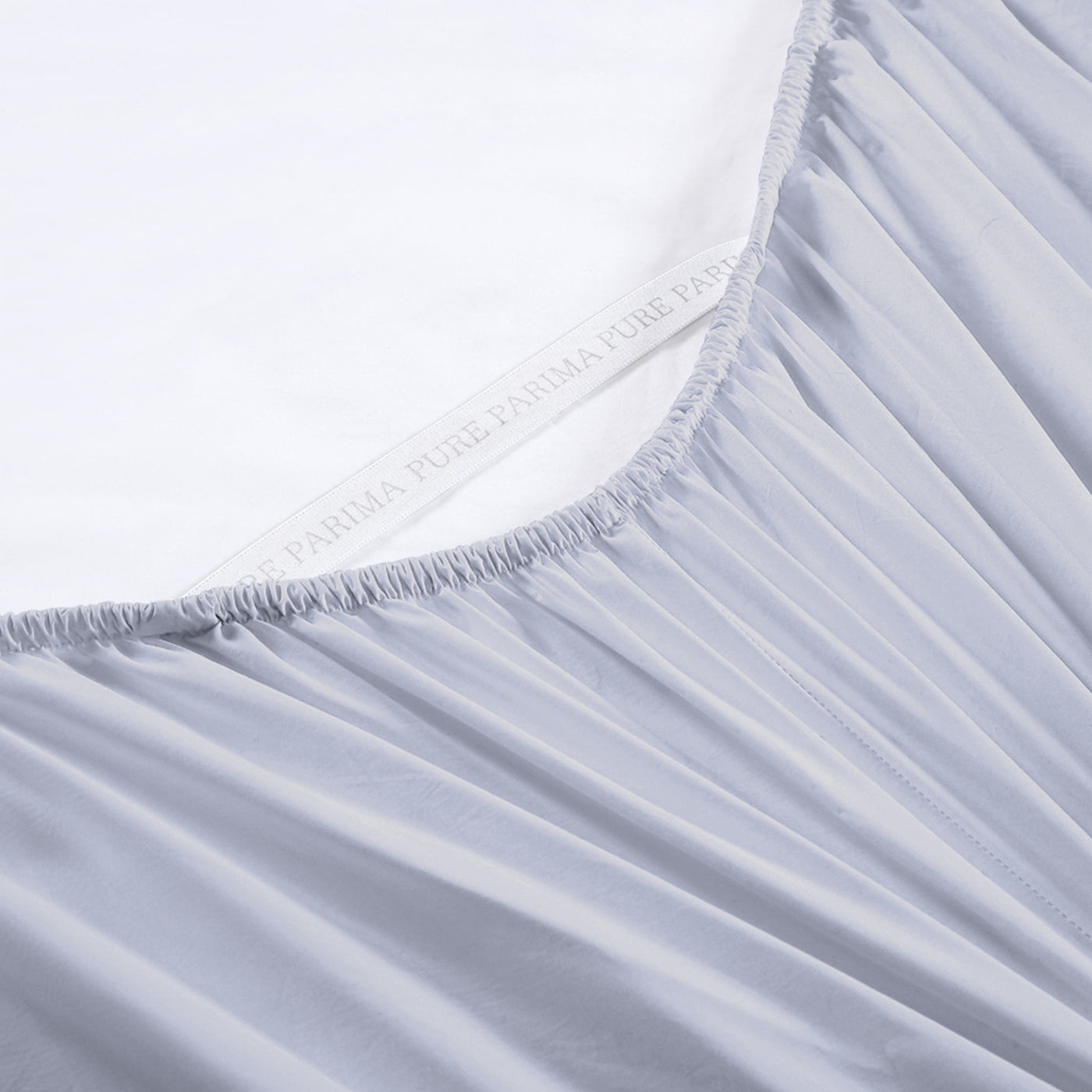 Pure Parima Egyptian Cotton Sheets Sateen Fitted Sheet#color_icy-blue