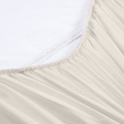 Pure Parima Egyptian Cotton Sheets Sateen Fitted Sheet#color_ivory