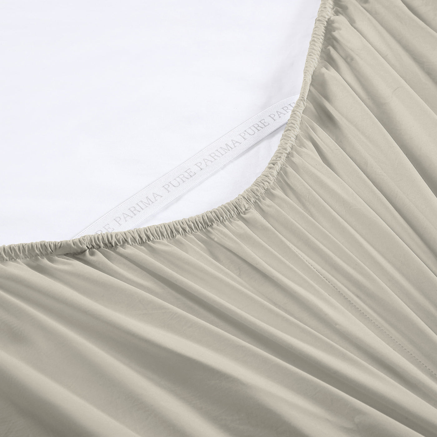 Pure Parima Egyptian Cotton Sheets Sateen Fitted Sheet#color_linen