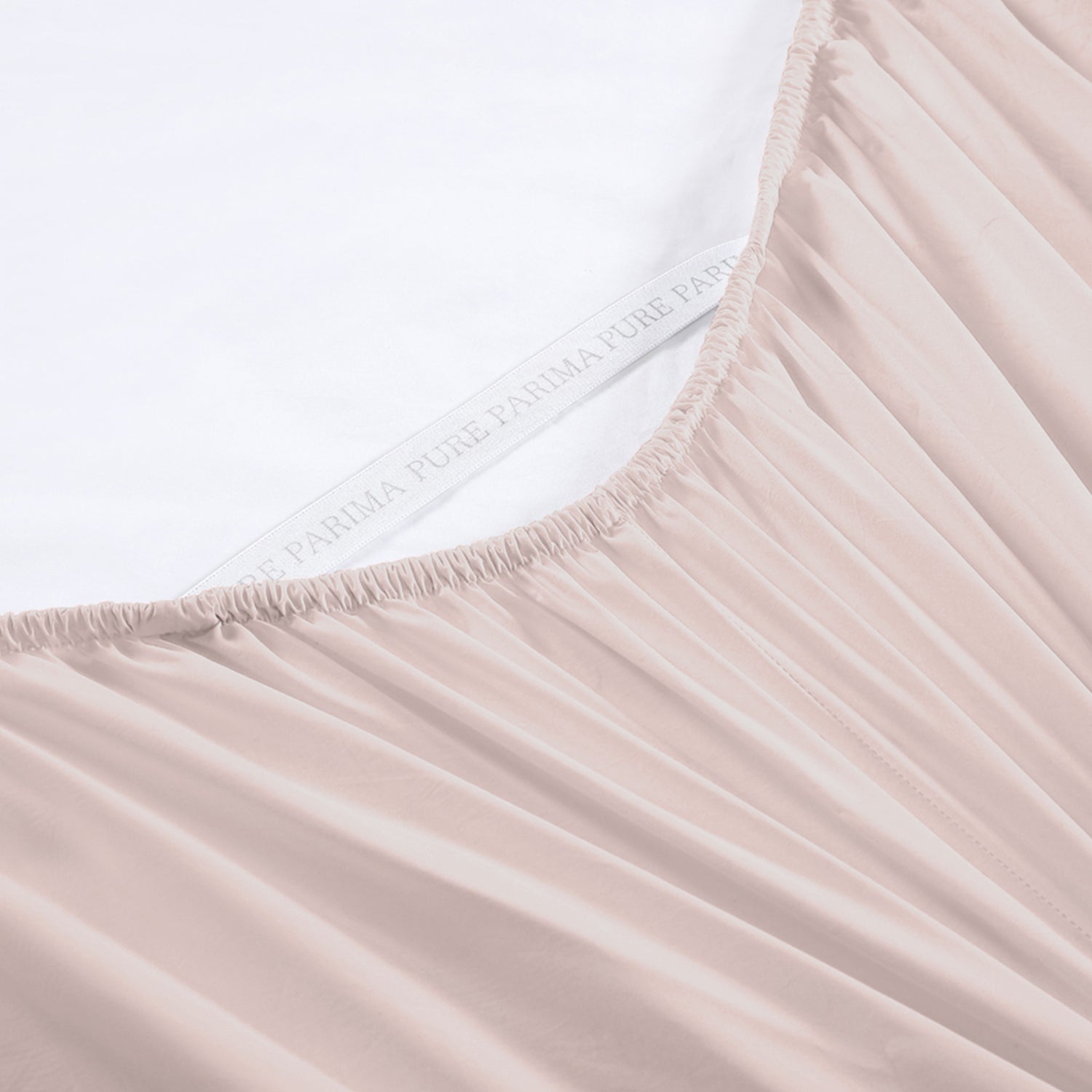 Pure Parima Egyptian Cotton Sheets Sateen Fitted Sheet#color_soft-peach